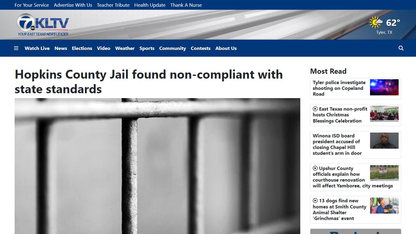 Hopkins County Jail found non-compliant with state standards - KLTV 7